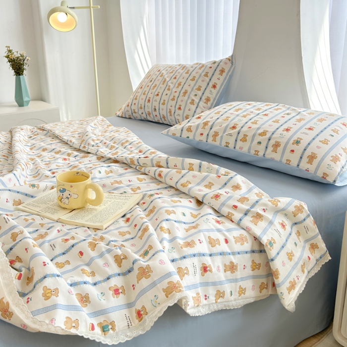 91家纺网 家纺一手货源 找家纺 柠馨 2024新款全棉夏被套件随心配系列 熊熊乐园