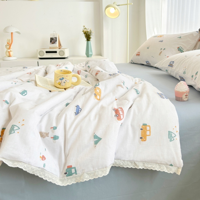 91家纺网 家纺一手货源 找家纺 柠馨 2024新款全棉夏被套件随心配系列 小汽车