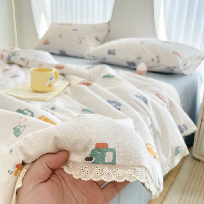 91家纺网 家纺一手货源 找家纺 柠馨 2024新款全棉夏被套件随心配系列 小汽车