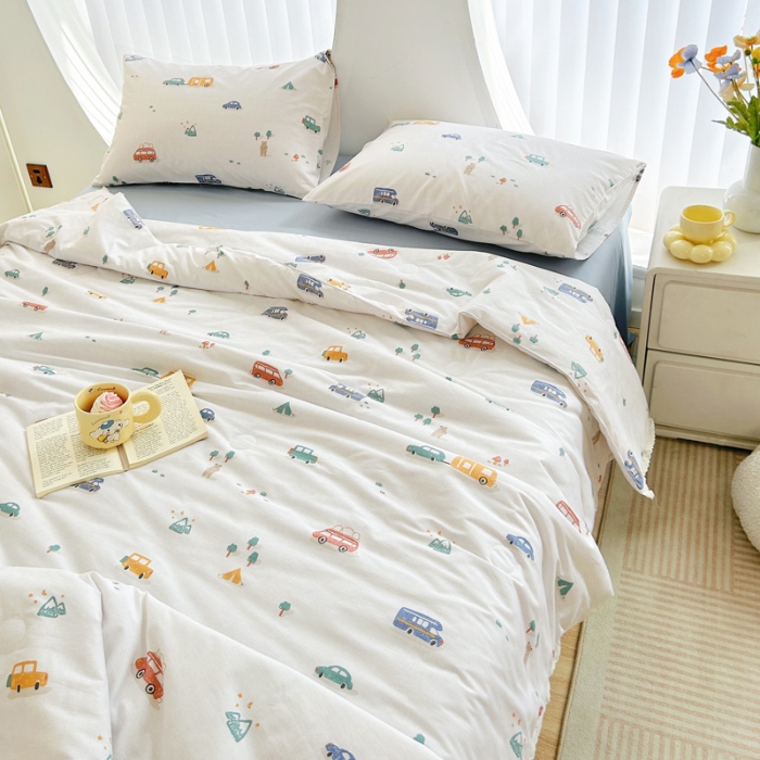 91家纺网 家纺一手货源 找家纺 柠馨 2024新款全棉夏被套件随心配系列 小汽车