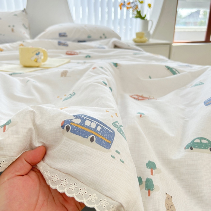 91家纺网 家纺一手货源 找家纺 柠馨 2024新款全棉夏被套件随心配系列 小汽车