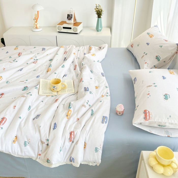 91家纺网 家纺一手货源 找家纺 柠馨 2024新款全棉夏被套件随心配系列 小汽车