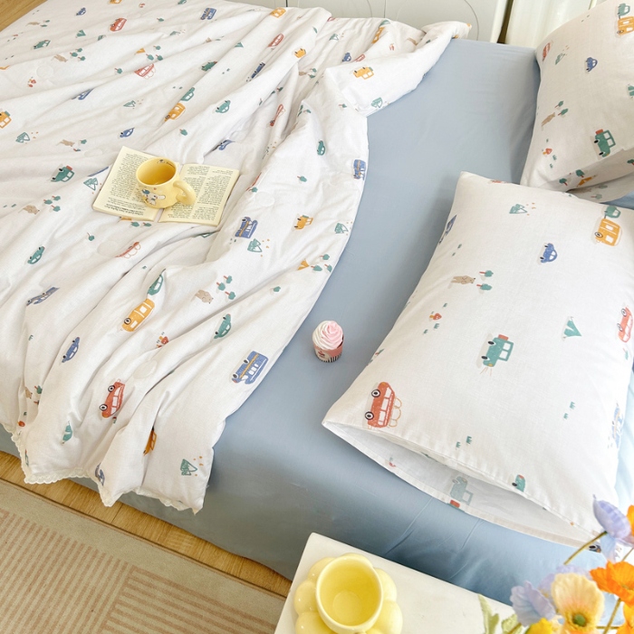 91家纺网 家纺一手货源 找家纺 柠馨 2024新款全棉夏被套件随心配系列 小汽车