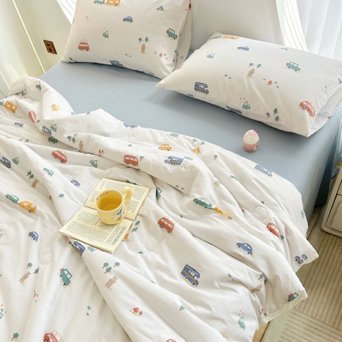 91家纺网 家纺一手货源 找家纺 柠馨 2024新款全棉夏被套件随心配系列 小汽车