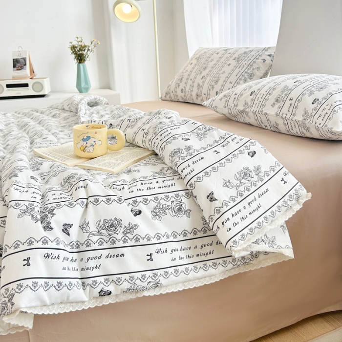 91家纺网 家纺一手货源 找家纺 柠馨 2024新款全棉夏被套件随心配系列 山茶花