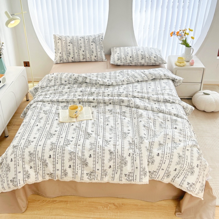 91家纺网 家纺一手货源 找家纺 柠馨 2024新款全棉夏被套件随心配系列 山茶花