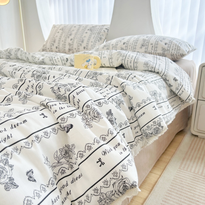 91家纺网 家纺一手货源 找家纺 柠馨 2024新款全棉夏被套件随心配系列 山茶花