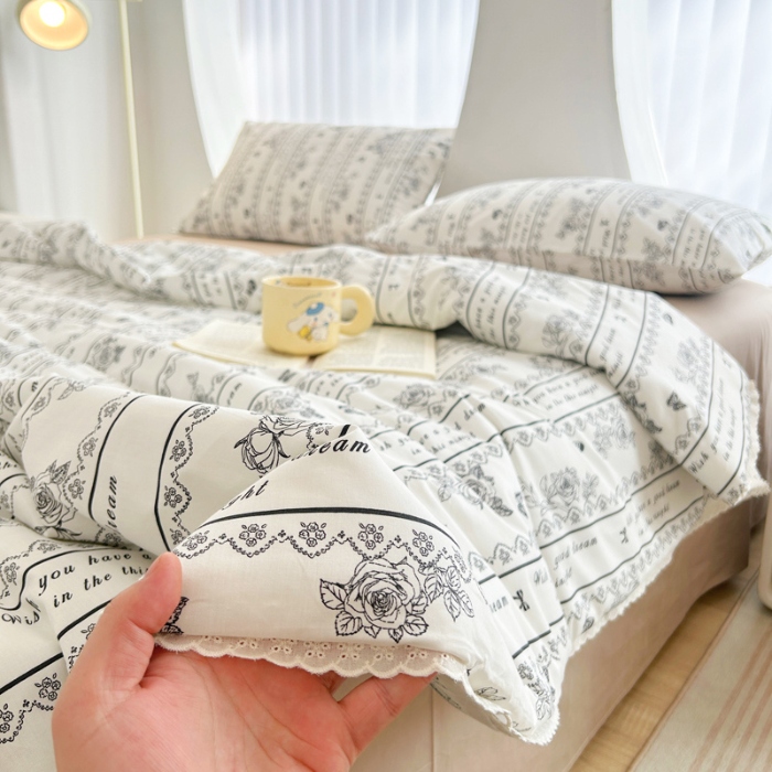 91家纺网 家纺一手货源 找家纺 柠馨 2024新款全棉夏被套件随心配系列 山茶花