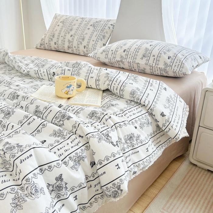 91家纺网 家纺一手货源 找家纺 柠馨 2024新款全棉夏被套件随心配系列 山茶花