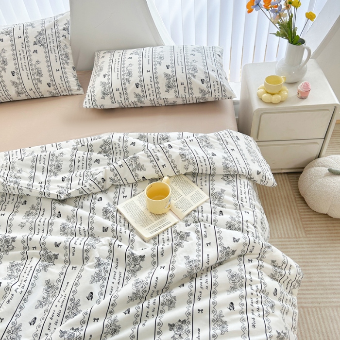 91家纺网 家纺一手货源 找家纺 柠馨 2024新款全棉夏被套件随心配系列 山茶花