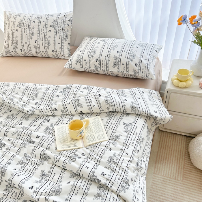 91家纺网 家纺一手货源 找家纺 柠馨 2024新款全棉夏被套件随心配系列 山茶花