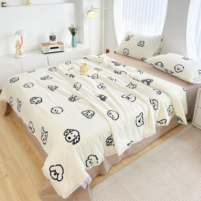 91家纺网 家纺一手货源 找家纺 柠馨 2024新款全棉夏被套件随心配系列 小甜狗