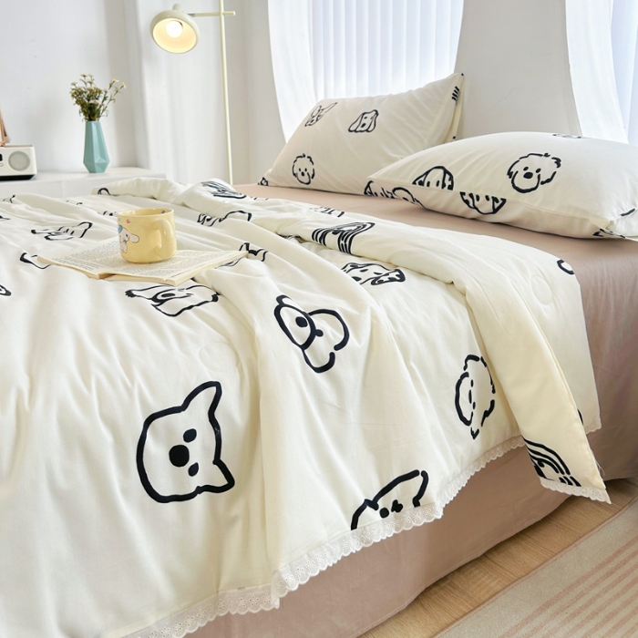 91家纺网 家纺一手货源 找家纺 柠馨 2024新款全棉夏被套件随心配系列 小甜狗