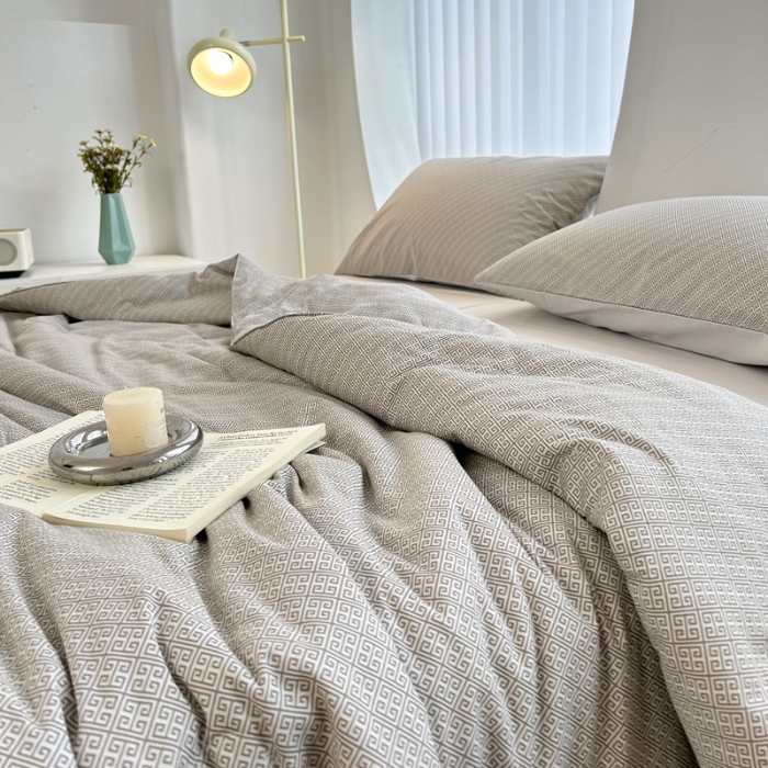 91家纺网 家纺一手货源 找家纺 柠馨 2024新款全棉夏被套件随心配系列 雅灰