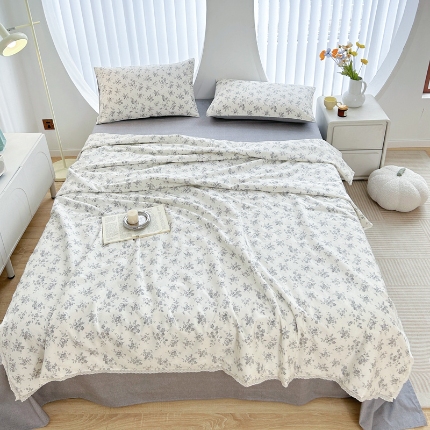 柠馨 2024新款全棉夏被套件随心配系列 素颜幽兰