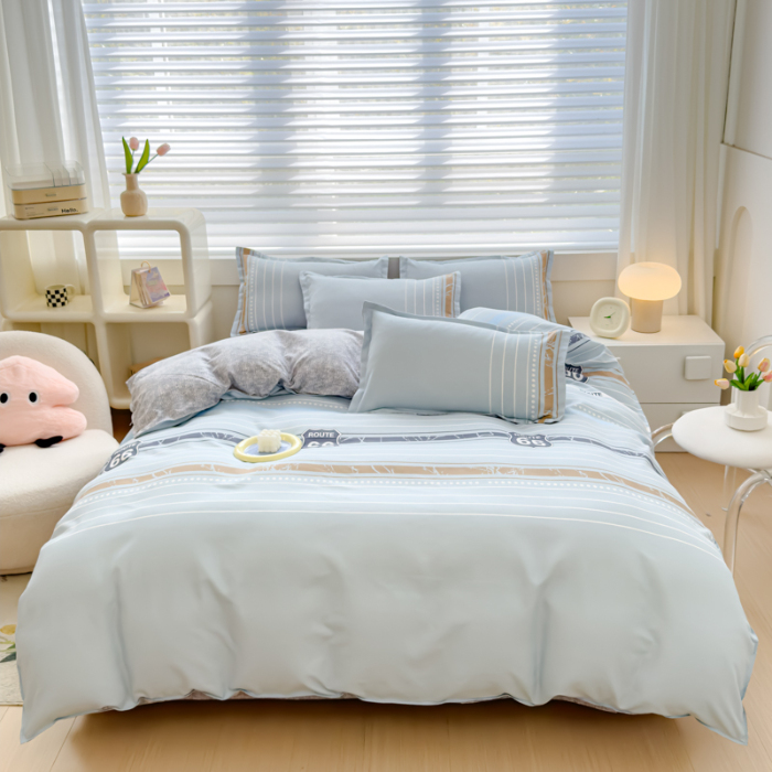 91家纺网 家纺一手货源 找家纺 米瑞娜 2025新款植物羊绒四件套 艾尔尼亚-灰