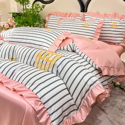 91家纺网 家纺一手货源 找家纺 （总）新21 经年2025年 水洗真丝冰丝天丝韩版四件套直播爆款 浅夏系列