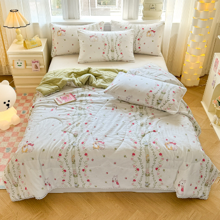 91家纺网 家纺一手货源 找家纺 （总）慕尚家纺2025新款双层纱水洗夏被子被芯