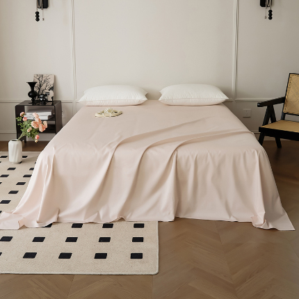 91家纺网 家纺一手货源 找家纺 EH家居 2024新款长绒棉春夏单品系列-单床单 月桂粉