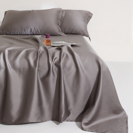 91家纺网 家纺一手货源 找家纺 2024夏天丝床单品三件套床单枕套组合100%兰精天丝礼盒装