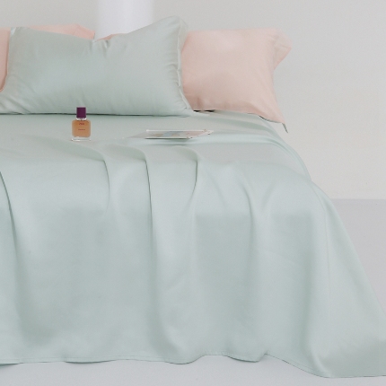 91家纺网 家纺一手货源 找家纺 2024夏天丝床单品三件套床单枕套组合100%兰精天丝礼盒装