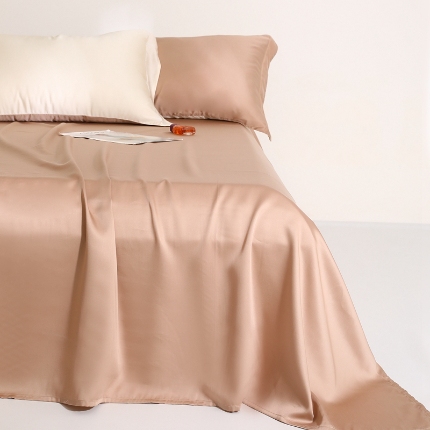 91家纺网 家纺一手货源 找家纺 2024夏天丝床单品三件套床单枕套组合100%兰精天丝礼盒装