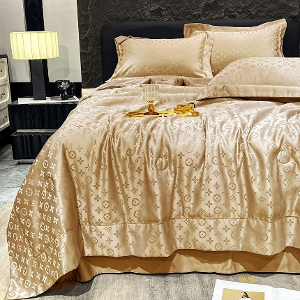 91家纺网 家纺一手货源 找家纺 （总） 新26 经年2025年 水洗真丝冰丝天丝提花夏被四件套直播爆款 格林系列