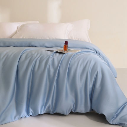 91家纺网 家纺一手货源 找家纺 2024夏 天丝单件被套三件套100%兰精天丝被套枕套组合