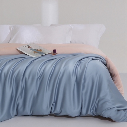 91家纺网 家纺一手货源 找家纺 2024夏 天丝单件被套三件套100%兰精天丝被套枕套组合