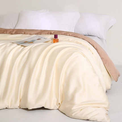 91家纺网 家纺一手货源 找家纺 2024夏 天丝单件被套三件套100%兰精天丝被套枕套组合