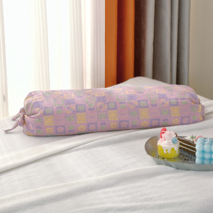 芯奇想 2024新款全棉双层纱糖果荞麦枕 紫色格子