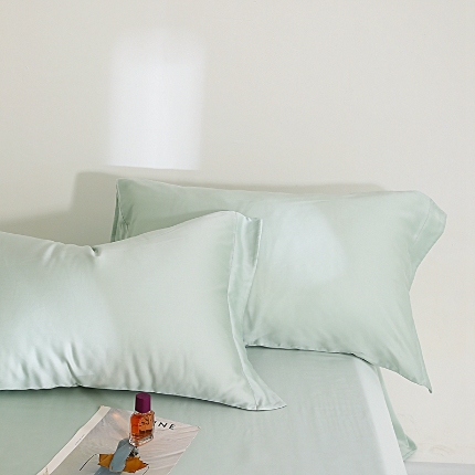 91家纺网 家纺一手货源 找家纺 2024夏  兰精天丝枕套，100%莱赛尔天丝单枕头套盒装天丝床单三件套床笠加枕套组合