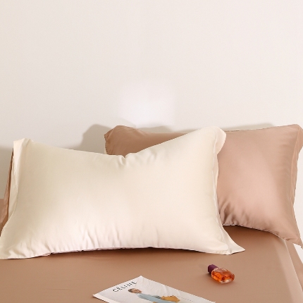 91家纺网 家纺一手货源 找家纺 2024夏  兰精天丝枕套，100%莱赛尔天丝单枕头套盒装天丝床单三件套床笠加枕套组合