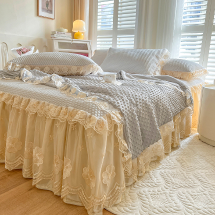 91家纺网 家纺一手货源 找家纺 （总）瑞宝 2025新款西米露-冰豆豆凉席夏被四件套 控价255起卖