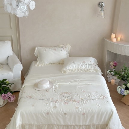 91家纺网 家纺一手货源 找家纺 （总）MIU缪家居  2024新款80支兰精天丝夏被四件套-浪漫主义