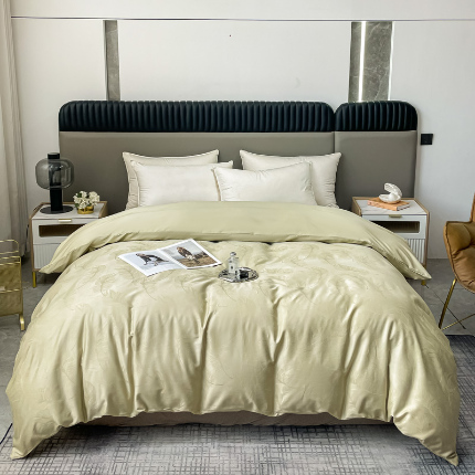 91家纺网 家纺一手货源 找家纺 2025新款天丝天丝棉提花单被套 羽翼 露丝卡