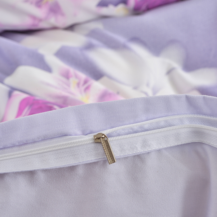 91家纺网 家纺一手货源 找家纺 小雨家纺 2026新款芦荟棉单件床裙+床裙三件套 爱的花海紫