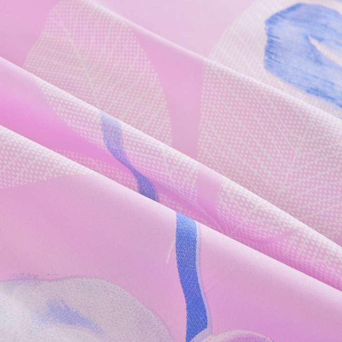 91家纺网 家纺一手货源 找家纺 小雨家纺 2026新款芦荟棉单件床裙+床裙三件套 阳光花朵粉