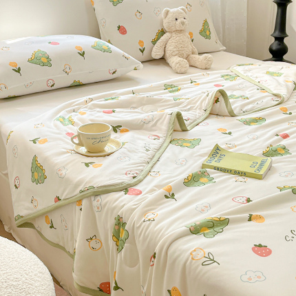 葡萄家 2024新款A类母婴级大豆纤维牛奶丝针织棉夏凉被 小福龙