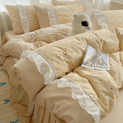 91家纺网 家纺一手货源 找家纺 （总）瑞莱 2024新款13372舞动花边全棉四件套