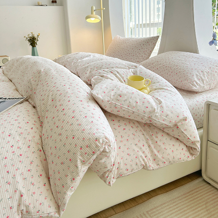 91家纺网 家纺一手货源 找家纺 柠馨 2023新款13376可爱系列全棉印花四件套 绮幻