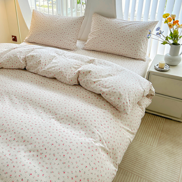 91家纺网 家纺一手货源 找家纺 柠馨 2023新款13376可爱系列全棉印花四件套 绮幻