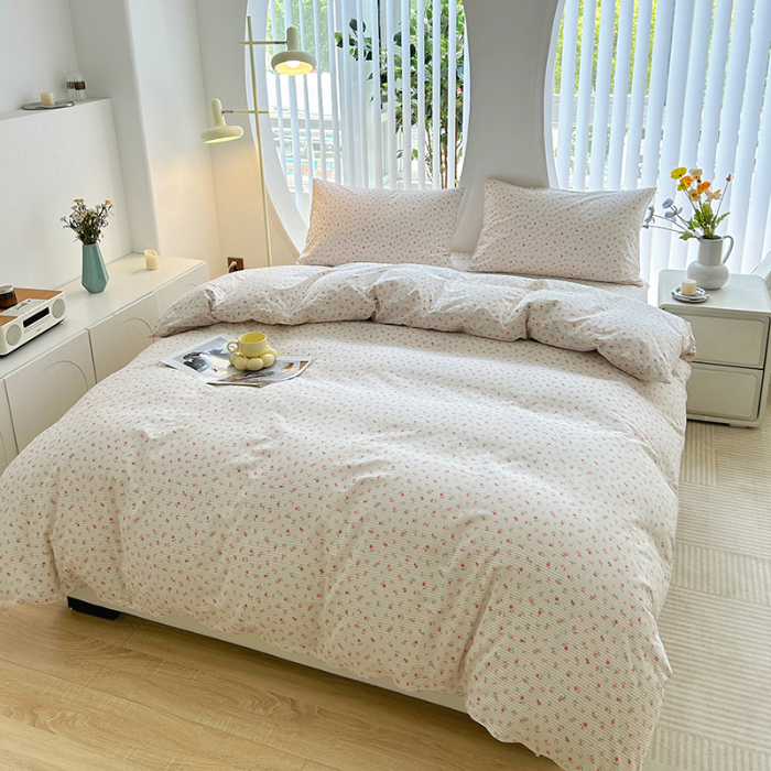 91家纺网 家纺一手货源 找家纺 柠馨 2023新款13376可爱系列全棉印花四件套 绮幻