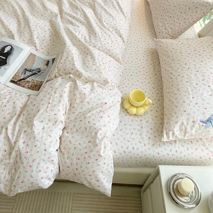 91家纺网 家纺一手货源 找家纺 柠馨 2023新款13376可爱系列全棉印花四件套 绮幻