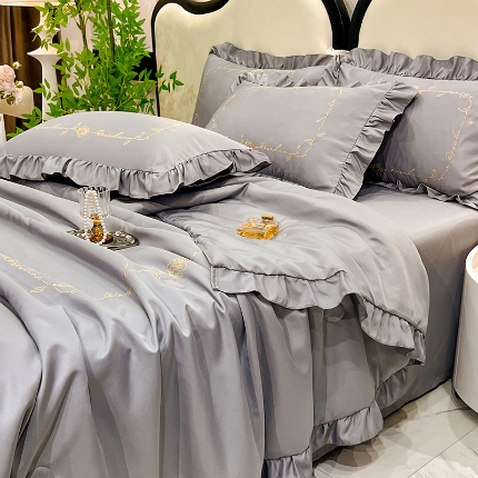 91家纺网 家纺一手货源 找家纺 （总）新20 经年2025年水洗真丝冰丝天丝韩版夏被四件套直播爆款 一世系列