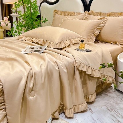 91家纺网 家纺一手货源 找家纺 （总）新20 经年2025年水洗真丝冰丝天丝韩版夏被四件套直播爆款 一世系列