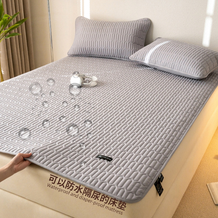 91家纺网 家纺一手货源 找家纺 X猫先生 2024新款A类防水床褥床护垫原棉大豆抗菌夹棉护垫软床垫（跑量款） 丽莎-星灰