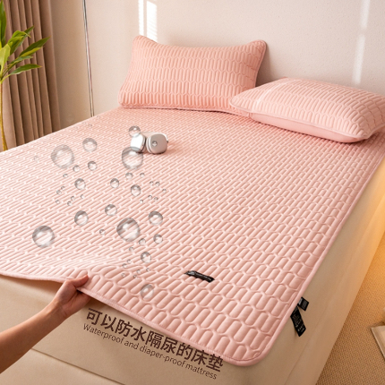91家纺网 家纺一手货源 找家纺 X猫先生 2024新款A类防水床褥床护垫原棉大豆抗菌夹棉护垫软床垫（跑量款） 丽莎-豆粉