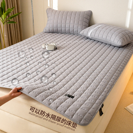 91家纺网 家纺一手货源 找家纺 X猫先生 2024新款A类防水床褥床护垫原棉大豆抗菌夹棉护垫软床垫（跑量款） 爱格-星灰