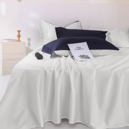 91家纺网 家纺一手货源 找家纺 （总）2024新品-50双股长绒棉单品系列-单床单枕套组合三件套-全棉床单被单